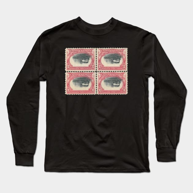 PAN AMERICAN INVERTS STAMPS Long Sleeve T-Shirt by Cult Classics
